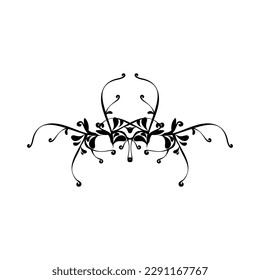 Vector Calligraphy logo leaf resembling a goat