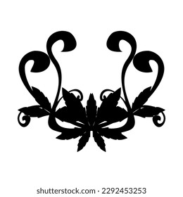 vector calligraphy of meiluk leaves forming beautiful curves