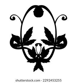 caligrafía vectorial de hojas de meiluk formando curvas hermosas