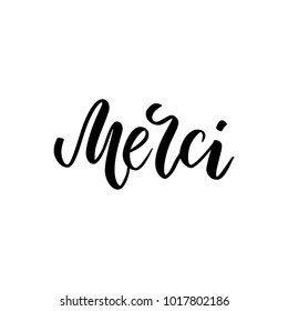 Vector Calligraphy Merci Poster Card Black Stock Vector (Royalty Free ...