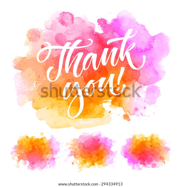 Vector Calligraphy On Watercolor Stain Background Stock Vector (Royalty ...