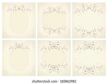 Vector calligraphy ornamental decorative frame. Classical vignette.Icon.
