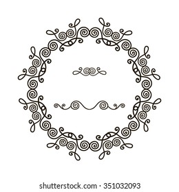 Vector calligraphy ornamental decorative frame