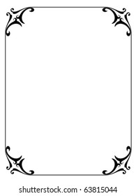 Vector calligraphy ornamental decorative frame