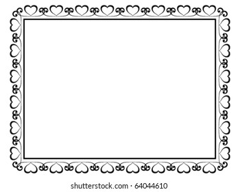 Vector calligraphy ornamental decorative frame with heart