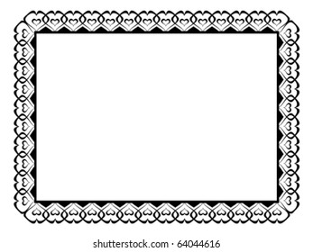 Vector calligraphy ornamental decorative frame with heart