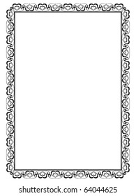 Vector calligraphy ornamental decorative frame with heart