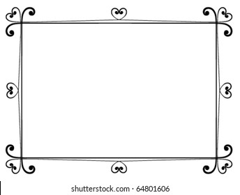Vector calligraphy ornamental decorative frame with heart
