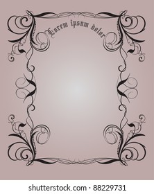 Vector calligraphy ornamental decorative frame