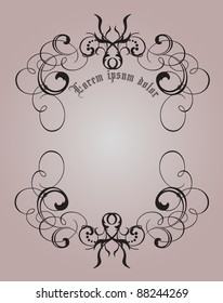 Vector calligraphy ornamental decorative frame