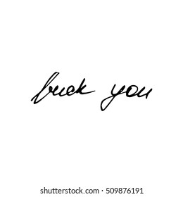 vector calligraphy phrase "fuck you" concept theme