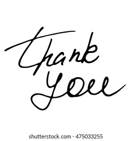 vector calligraphy phrase "thank you"