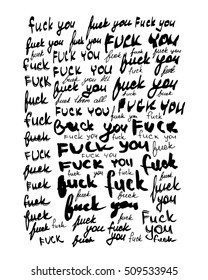 vector calligraphy phrases "fuck you" concept theme