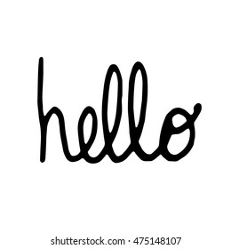 vector calligraphy phrases "hello" concept theme