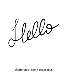vector calligraphy phrases "hello" concept theme