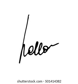 vector calligraphy phrases "hello" concept theme