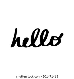 vector calligraphy phrases "hello" concept theme