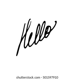 vector calligraphy phrases "hello" concept theme