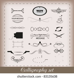 Vector calligraphy set