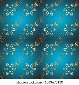 Vector calligraphy swirls, swashes, ornate motifs and scrolls. Pictures in green and blue colors. Seamless pattern. Flourish labels. Background for Fabric, Textile, Print and Invitation.