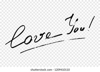 Vector calligraphy text love you