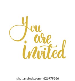 Vector calligraphy "You are invited".