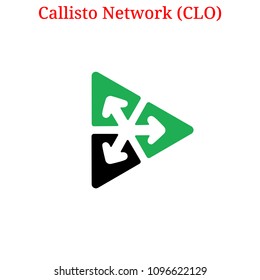 Vector Callisto Network (CLO) digital cryptocurrency logo. Callisto Network (CLO) icon. Vector illustration isolated on white background.