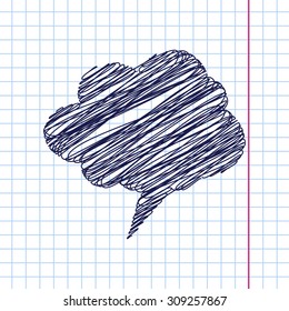 Vector callout icon isolated on copybook background. Eps10 