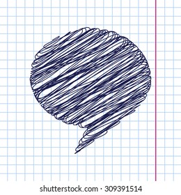 Vector callout icon isolated on copybook background. Eps10 