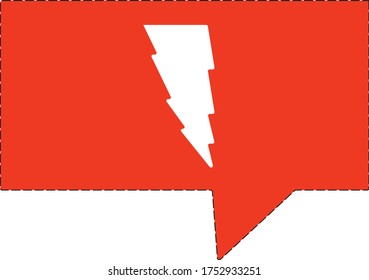 llamada vectorial con cremallera sobre fondo rojo