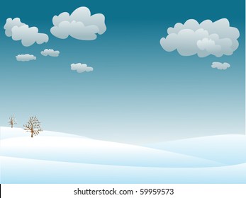 vector calm and snowy winter landscape