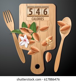 Vector of Calories in Almond
