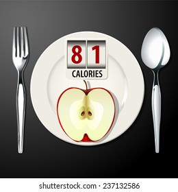 Vector of Calories in Apple