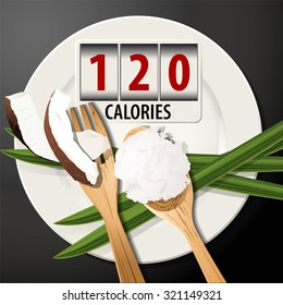 Vector of Calories in coconut oil