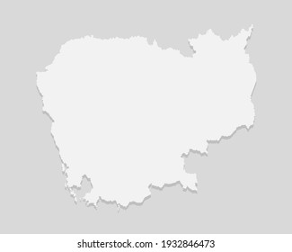 Vector Cambodia country border outline simple map isolated on background. East country template for pattern, report, infographic, banner. Asia nation silhouette sign concept.