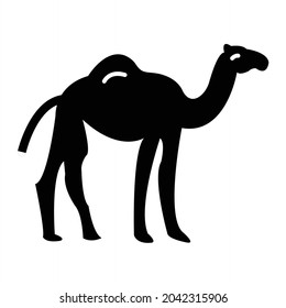Vector Camel Glyph Icon Design
