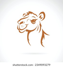 Vektorgrafik eines Kamelkopfdesigns auf weißem Hintergrund. Wildtiere. Leicht bearbeitbare, überdachte Vektorgrafik.
