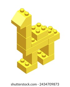 Vector camel made from construction blocks