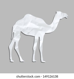 Vector Camel made of creased paper