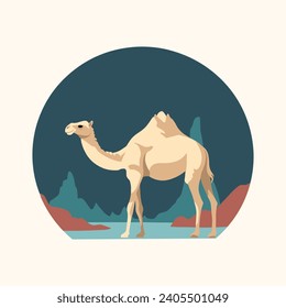 Vector camel. Ramadan element. Arabic element for greetings. Islamic design