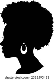 Vector cameo logo of a silhouetted woman profile