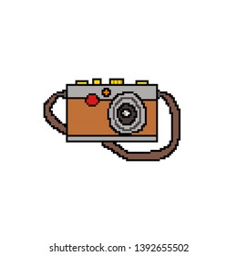 vector camera concept in pixel art

