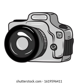 Vector camera . Design for a holiday, banners and postcards.