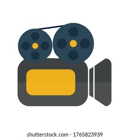 vector Camera filmstrip - entertainment icon. 