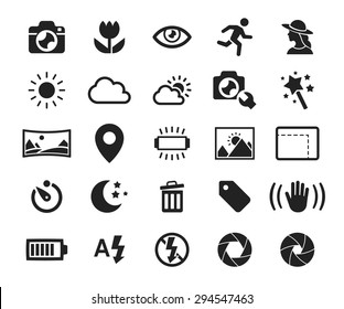 Vector camera functions & menu icons set // 01