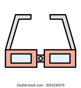 Vector Camera Glasses Filled Outline Icon Design
