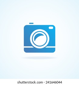Vector Camera Icon blue on white background
