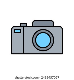 Vector camera icon colored symbol.