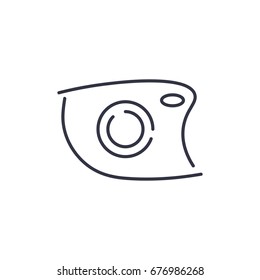 Vector camera icon. Doodle hand drawn sign in sketch childish style. Original decorative illustration for print, web. Editable stroke