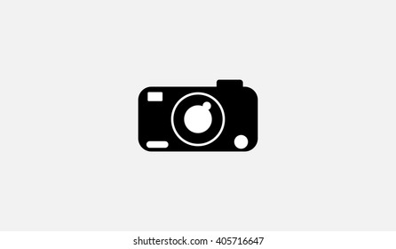 Vector Camera Icon Flat Black.